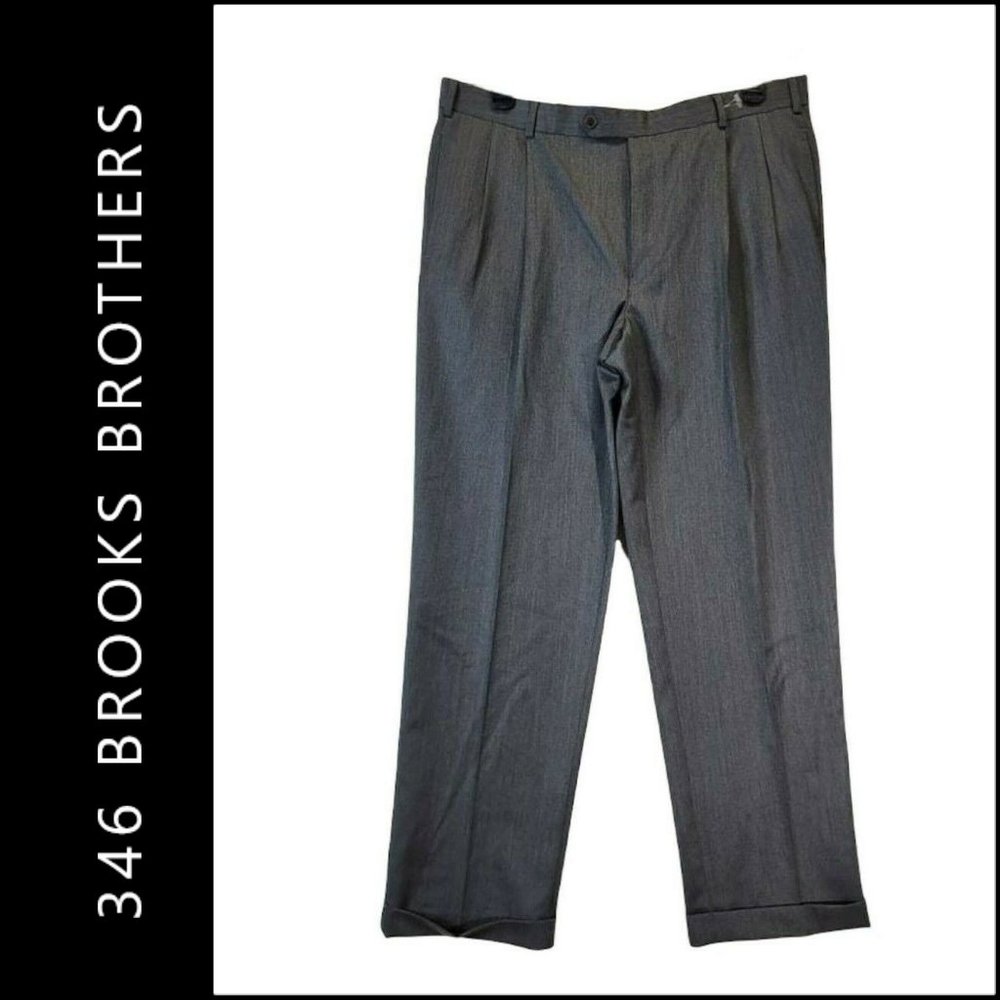 346 Brooks Brothers Men Pleated Front Wool Chino Pants Size 38 x 32